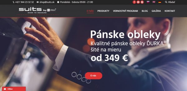 webstránka suits.sk
