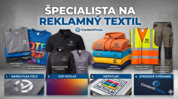 Prehľad reklamného textilu, materiálov a druhov brandingu od agentúry ContentPress.