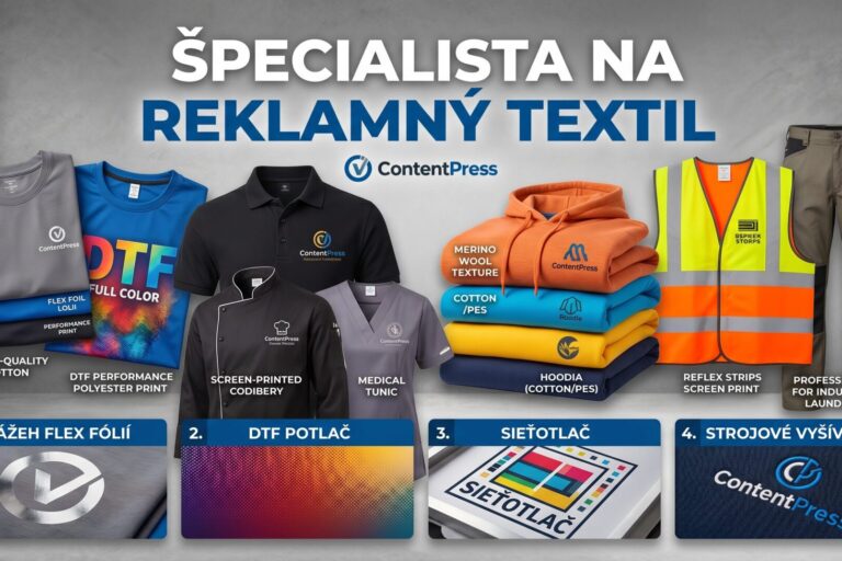 Prehľad reklamného textilu, materiálov a druhov brandingu od agentúry ContentPress.