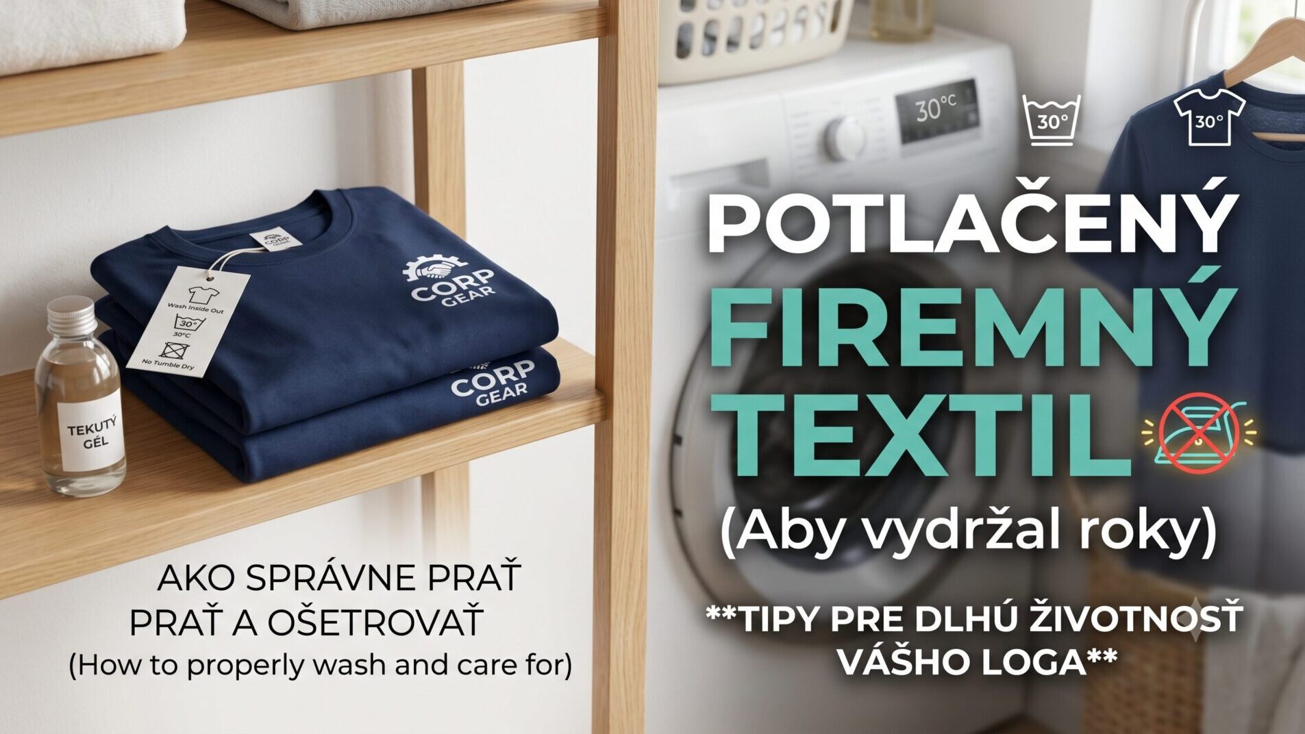 Ako správne prať a ošetrovať potlačený firemný textil